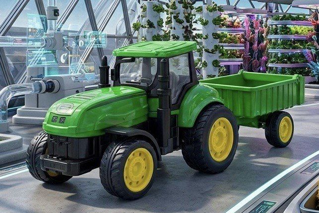 zuuluzrs 1 Green Farm Tractor Toy With Detachable Trolley Agricultural Vehicle for Kids-picture-29