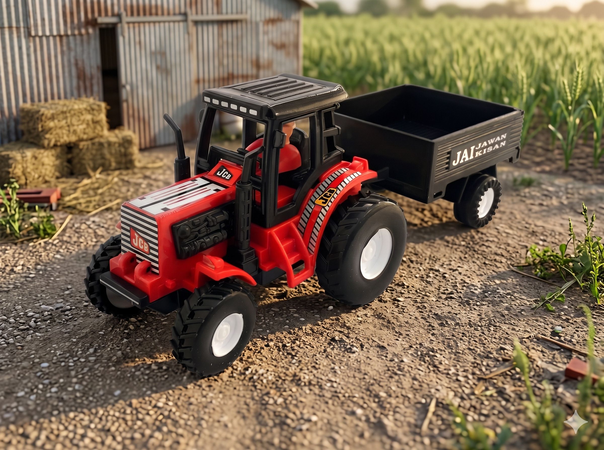 Mini Tractor Trolley Toy with Big Wheels Kids Farming Toy Vehicle-image-16