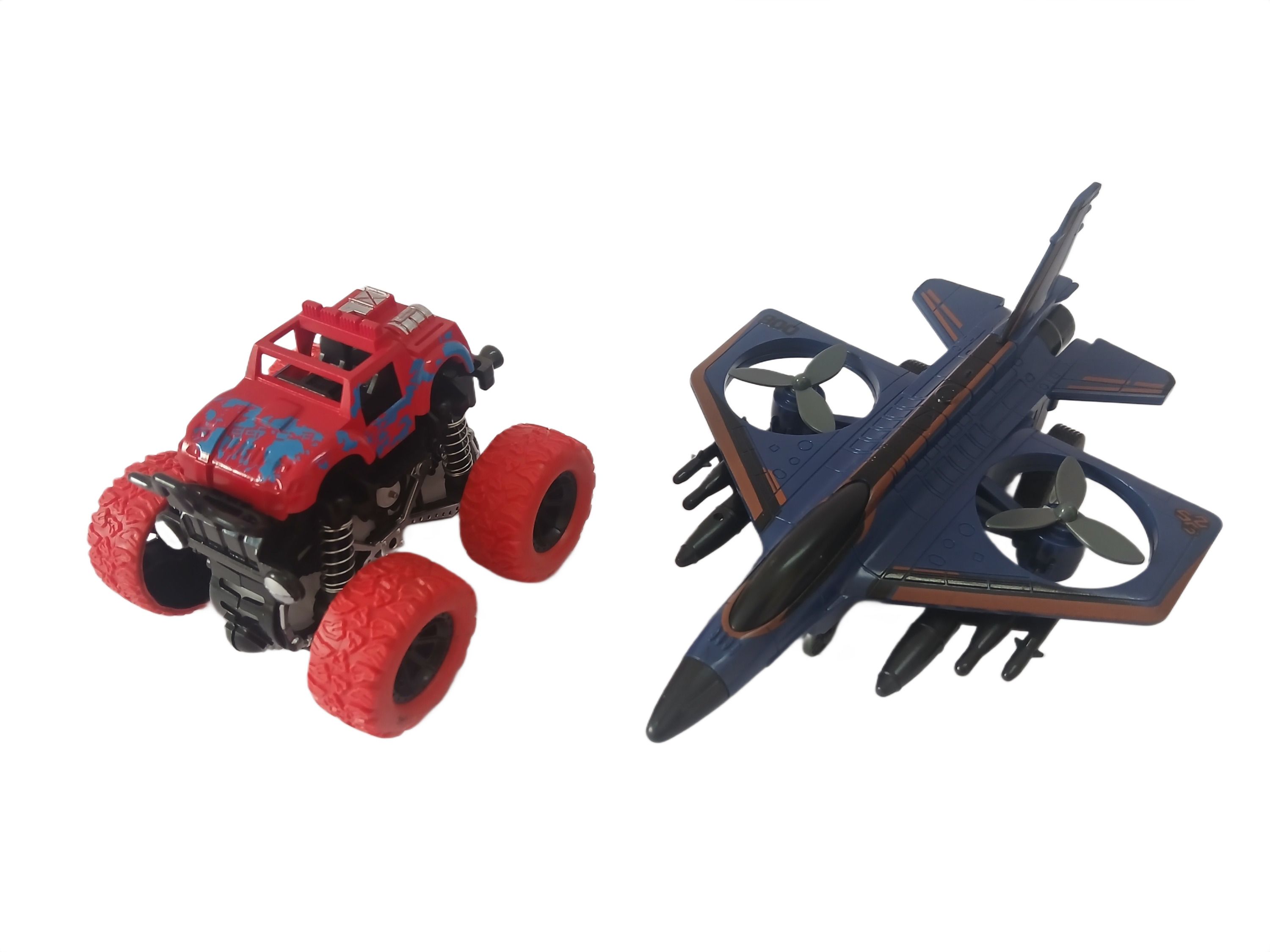kokee toys Frictional Pull Back Push and Go Fighter Airplane With Stunt Car Toy For Kids-picture-16