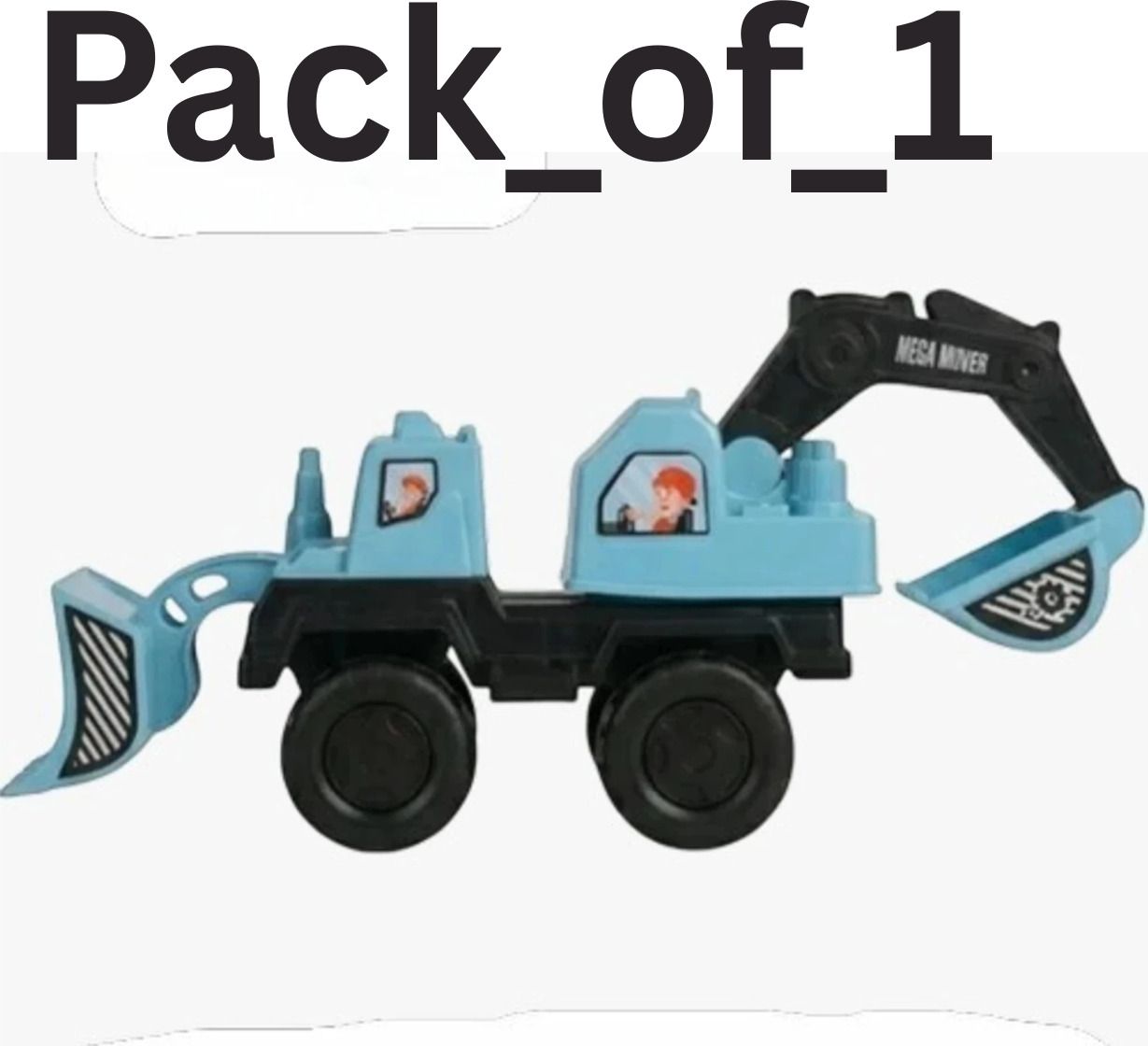 lastictoy Mega Mover Blue Toy Excavator Truck Front Loader Construction Digger for Kids-picture-38
