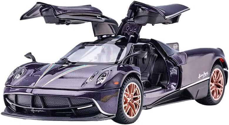 toyflezy Pagani Huayra Purple Die-Cast Supercar Model with Opening Gullwing Doors-picture-10
