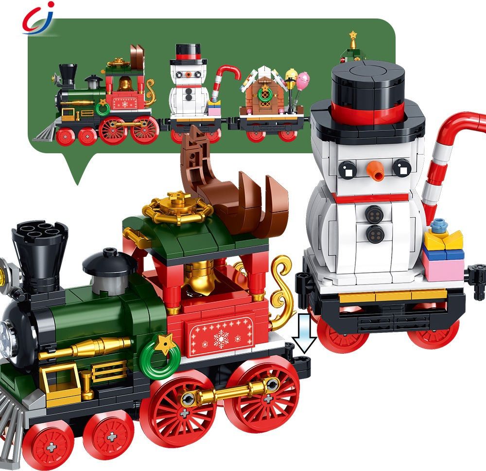 construction blocks kit Christmas train models of vehicles-image-4