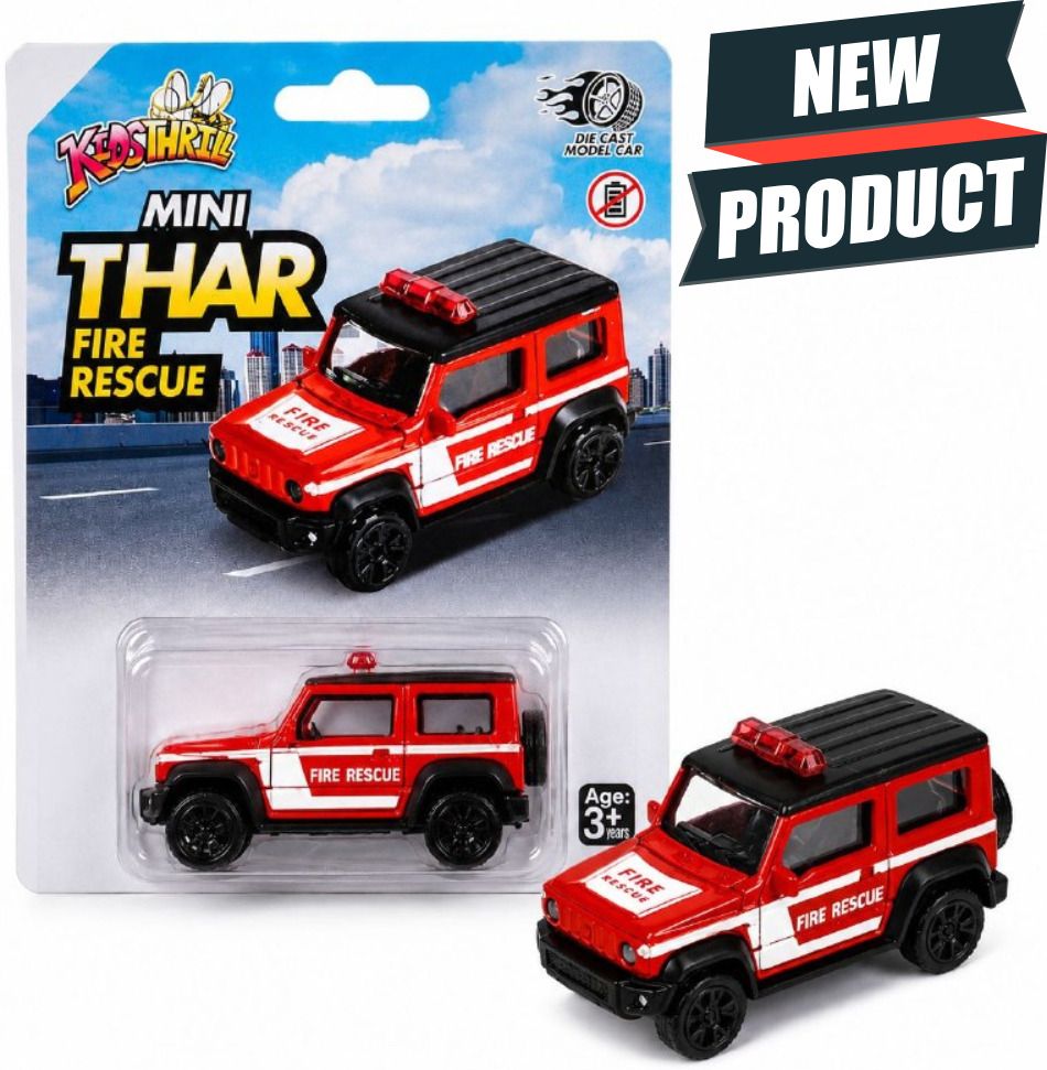 Red Fire Rescue Thar 1:64 Alloy Die Cast SUV Collectible Toy Car Model-image-43