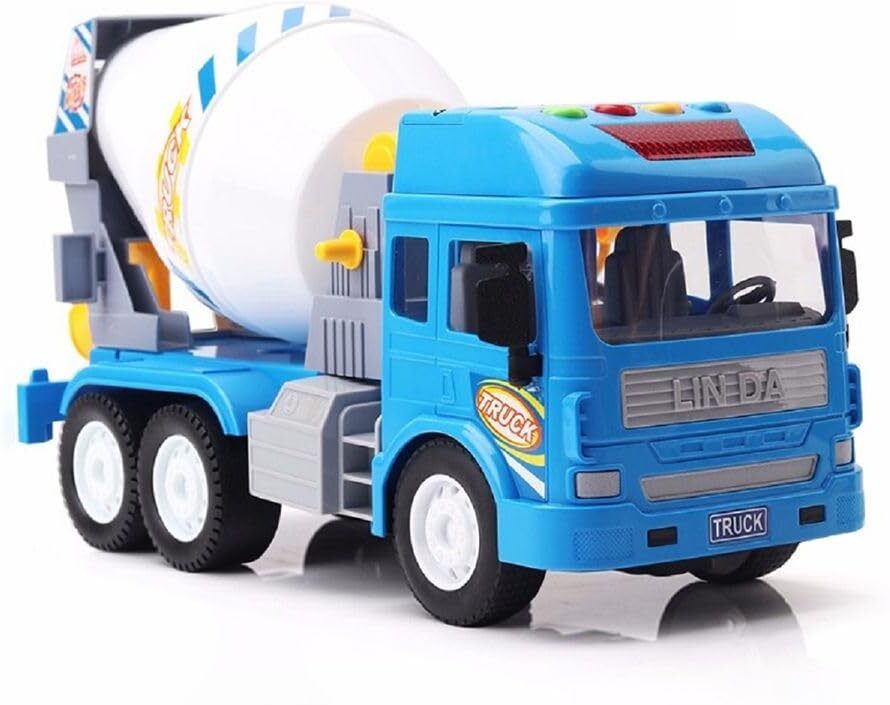 Musical Cement Mixer Truck Toy with Rotating Drum, Lights & Sound for Kids-image-14