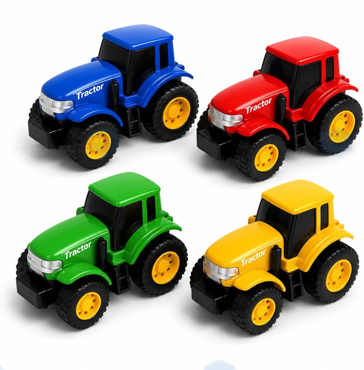 Die-Cast Pull Back Tractor Toy Set for Kids Classic Mini Farm Vehicle Collection-image-29