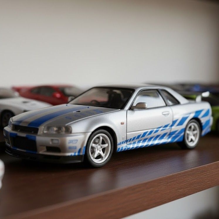 gknex 1:32 Nissan Skyline GTR R34 Diecast Car With Pull Back & Sound-picture-24