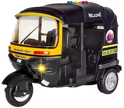 Plastic Auto Rickshaw Toys – Pull Back Action Bump & Go Auto Rickshaw-image-17