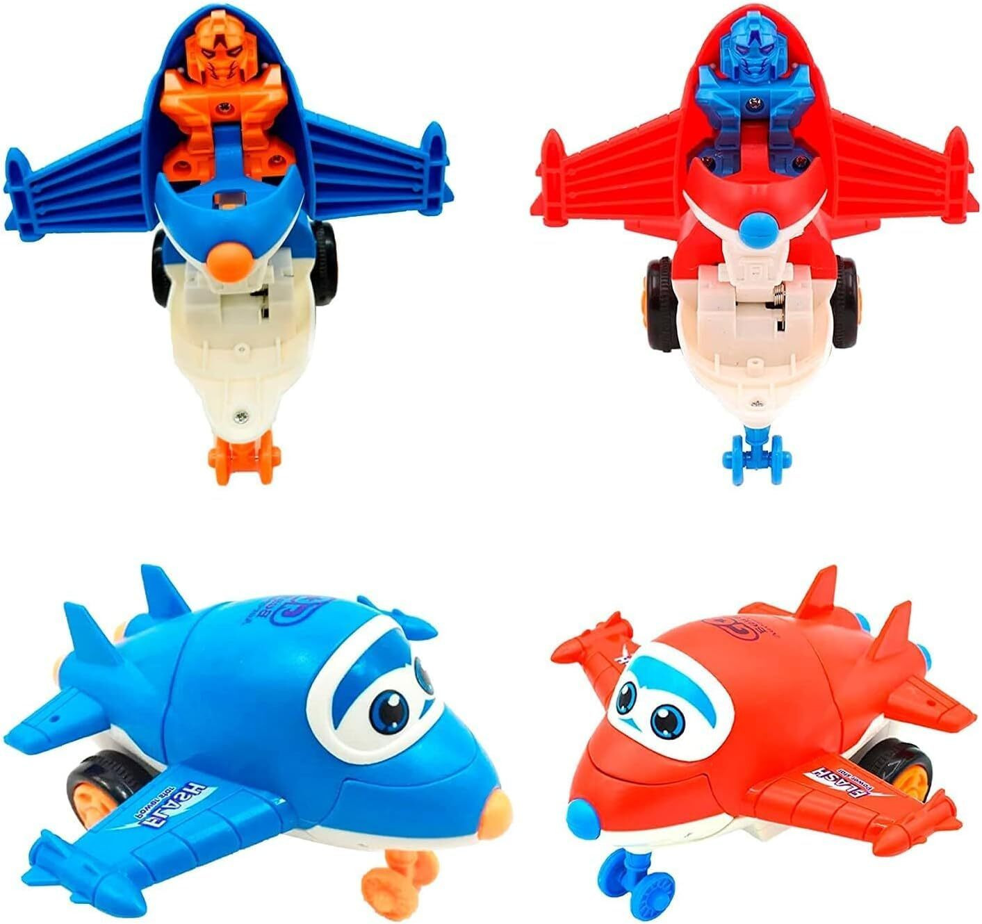 khyali Mini Friction Power Aeroplane Toy with De-Formation Robot Function for Kids|K08 image 1
