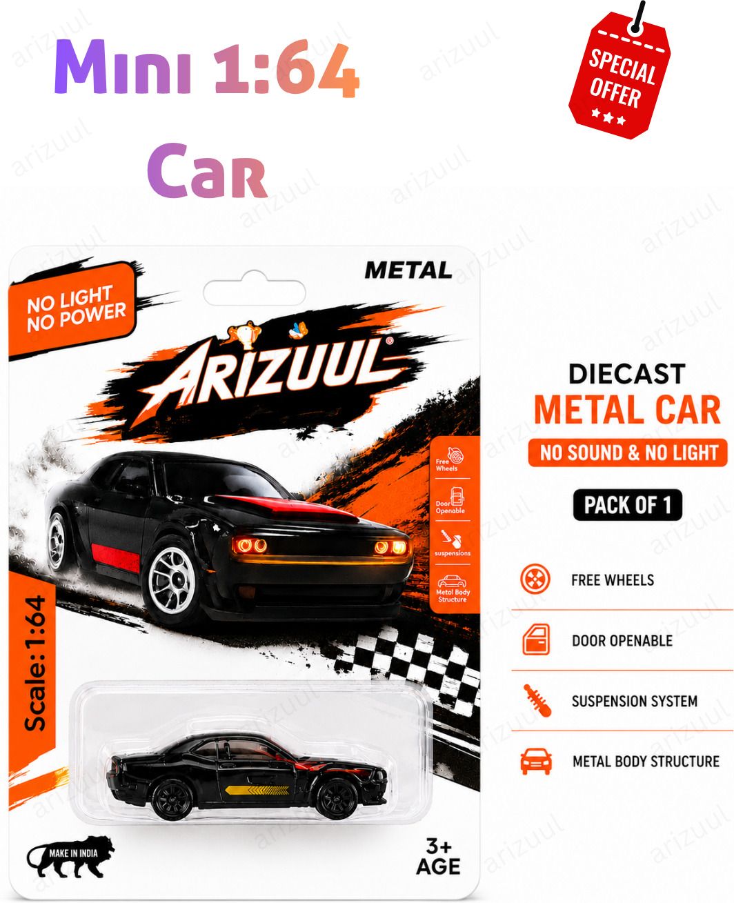 arizuul Dodge Challenger SRT Hellcat Diecast Metal Racing Car 1:64 Mini Toy Collectors-picture-33