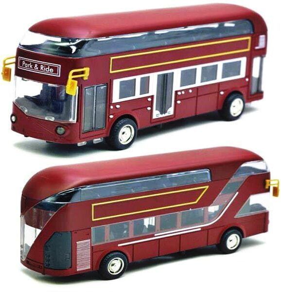 venimall Die-Cast-Metal-Alloy-Park-&-Ride-London-Long-Bus-Double-Decker-Bus-Light-picture-15