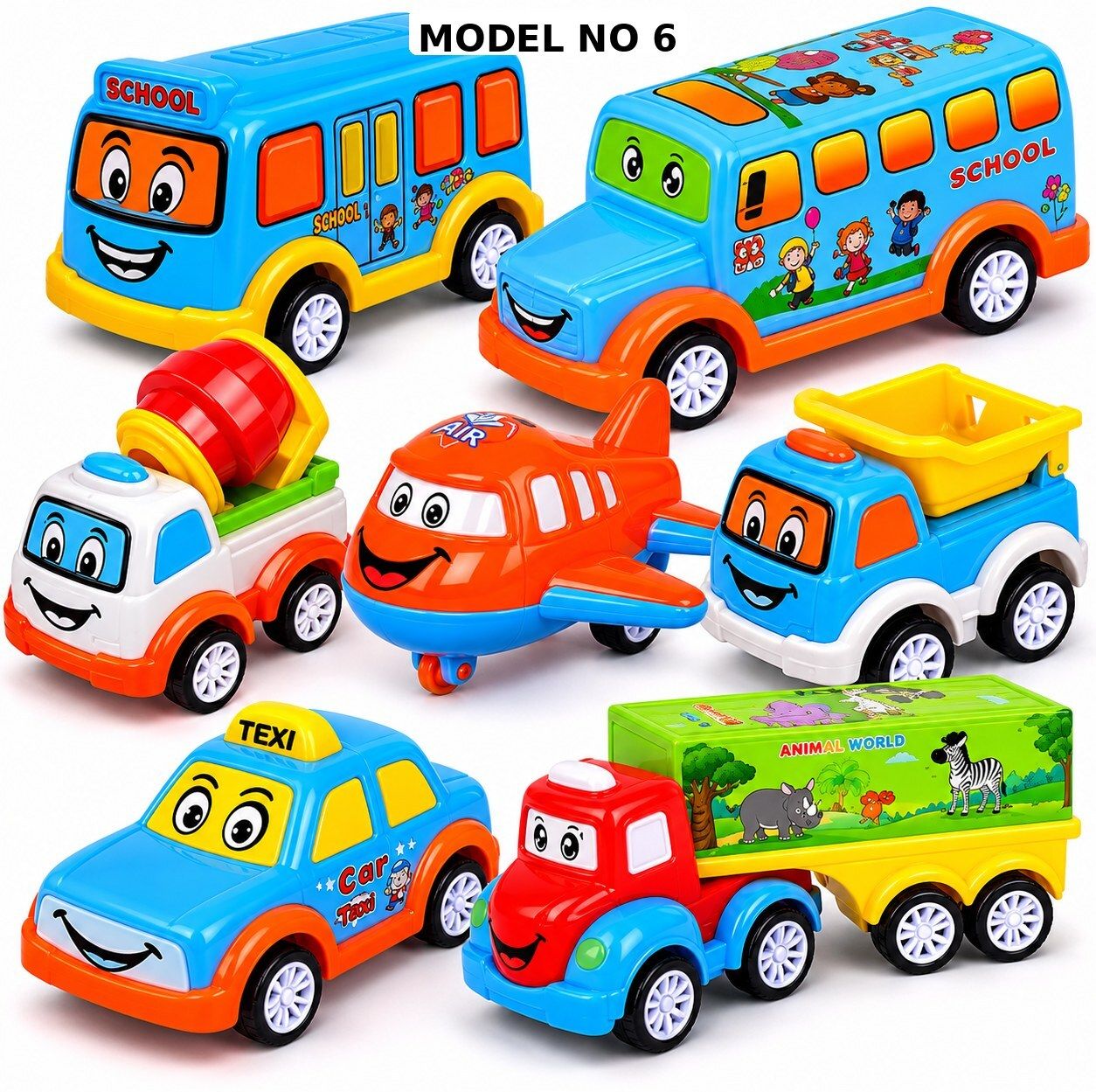 Unbreakable Pull Back Texi Car Truck Bus Plane Toy for Boys girls Kids B9-image-29