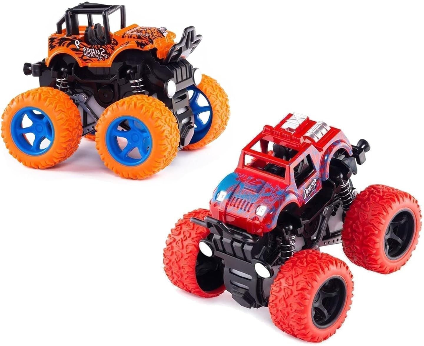 Monster Trucks Toys for Boys - Friction Powered 2-Pack Mini Push and Go Car-image-4