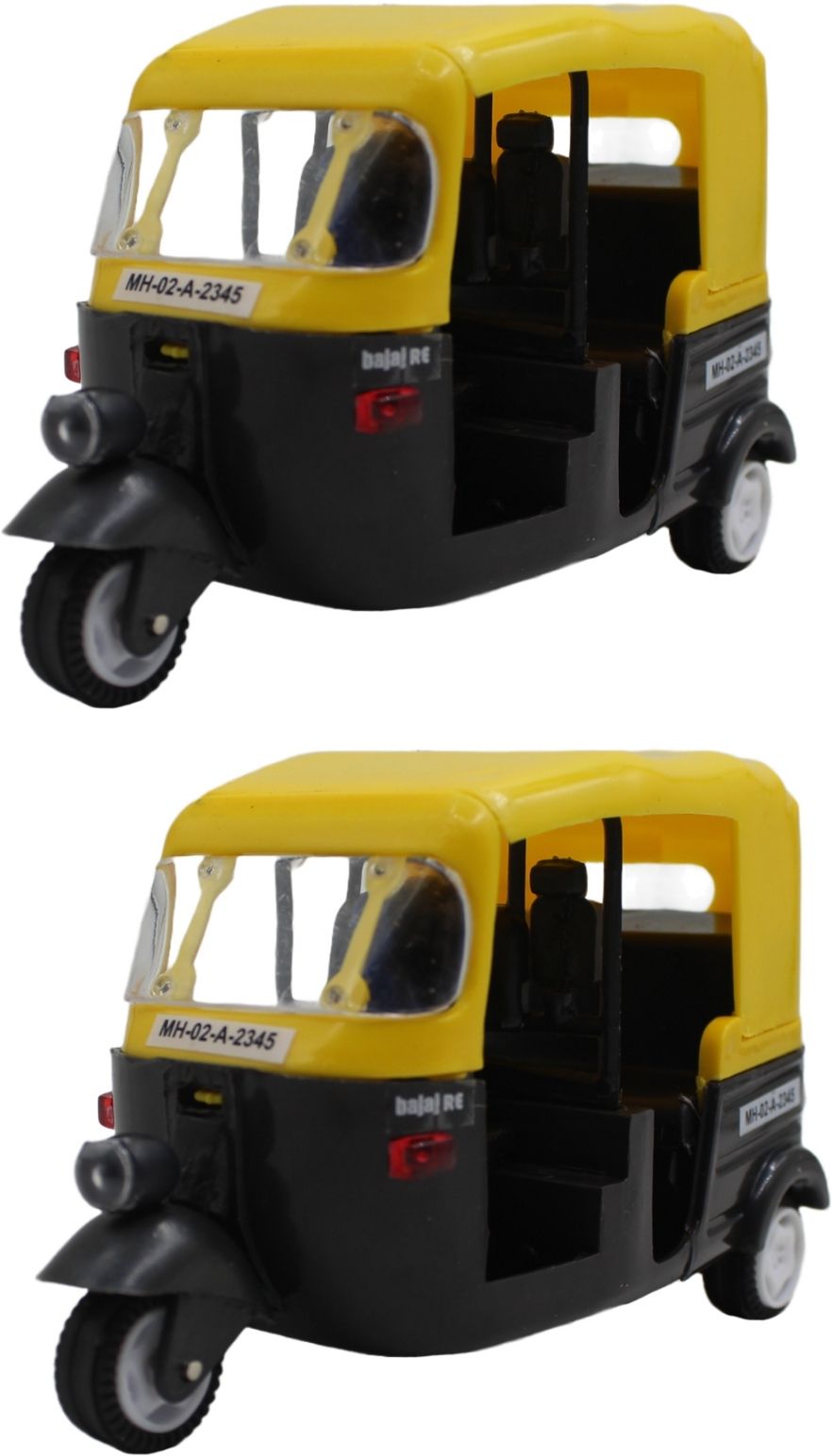 Medium size pull back auto rickshaw toy with rubber tires For Kids-image-42