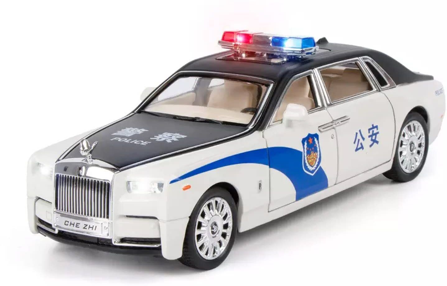 Metal Pull Back Die-cast Car 1:24 Rolls Royce Police Diecast Metal Toy car