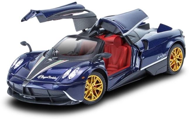 1:32 Scale Die-Cast Metal Pull-Back Toy Car with Openable Doors, Light & Sound-image-21