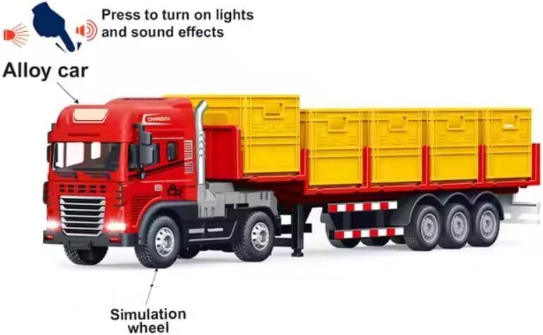venimall 1:24 Die cast Alloy Model Caret Container Truck with Light-picture-25