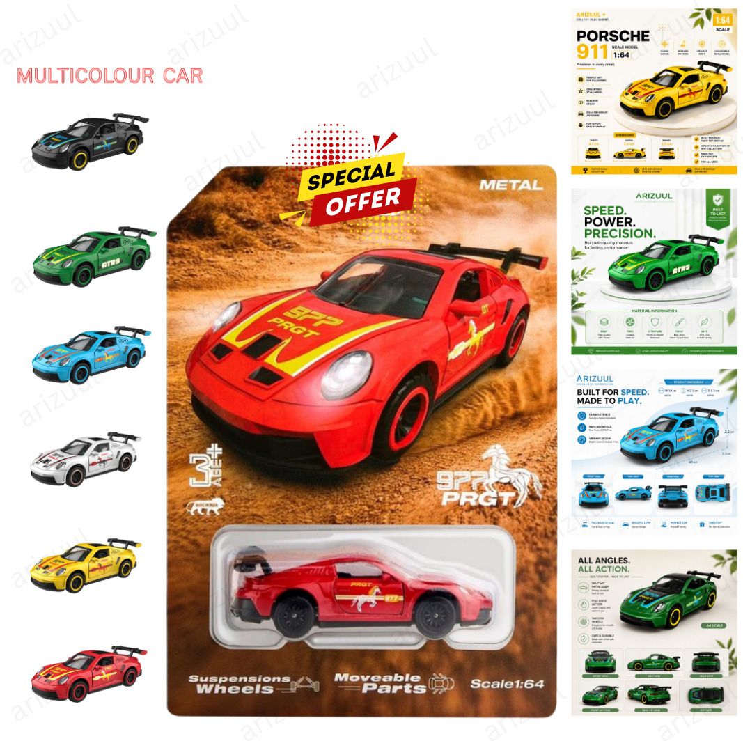 arizuul Porsche Iconic Racer Metal Mini Toy Car-picture-34