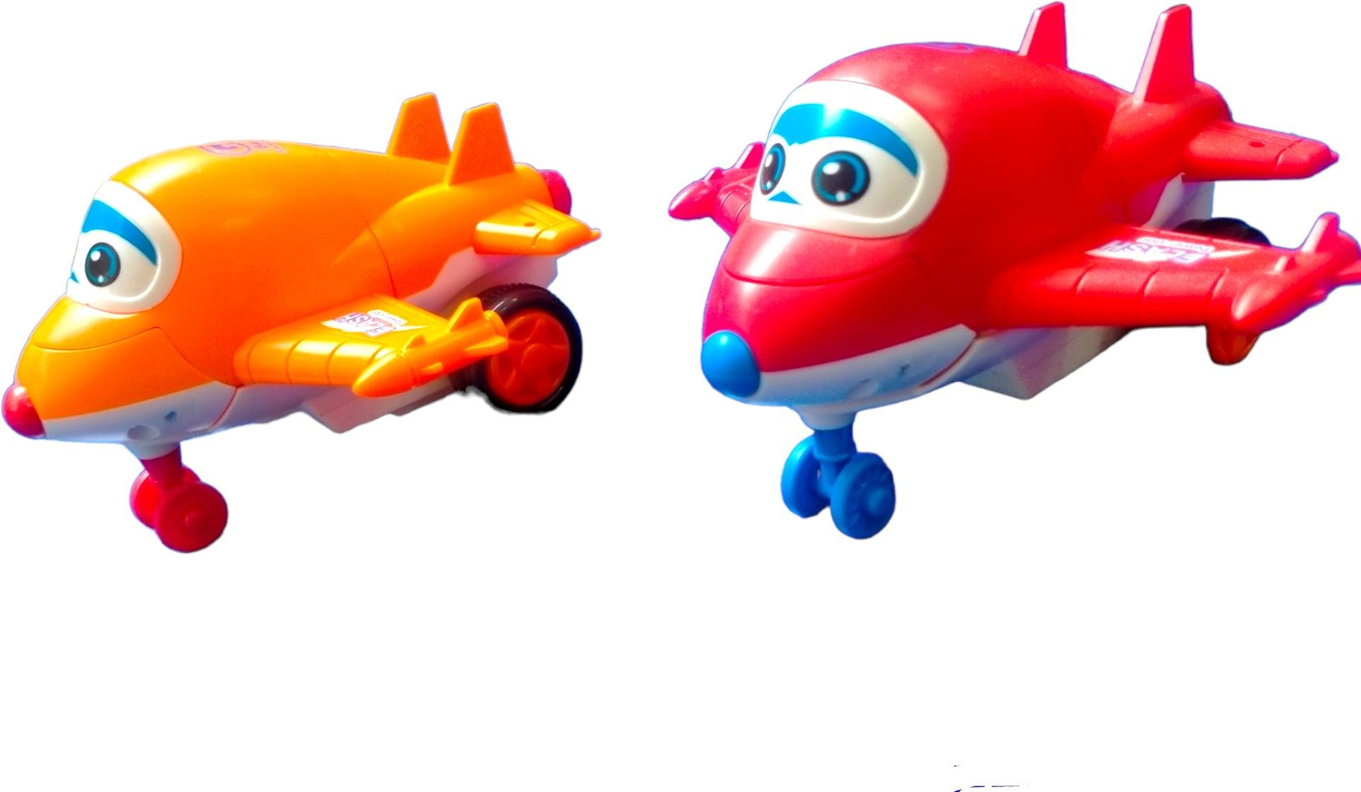 Combo Of 2 Cute Character Pull & Push Go Back Transforming into Battle Aeroplane-image-16