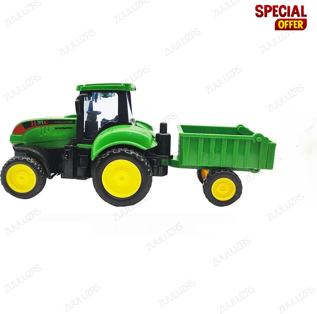 zuuluzrs Green Farm Tractor Toy with Trailer-picture-24