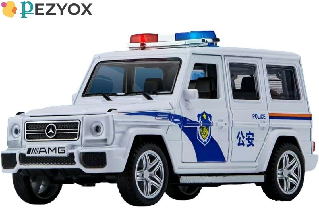 1:32 scale Mercedes G65 POLICE Pull Back Car with Sound & Light for Kids-image-24