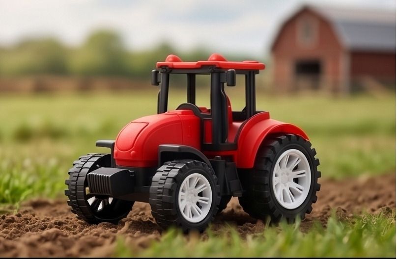 Small Farm Tractor Toy for Kids Plastic Wheels Play-image-1