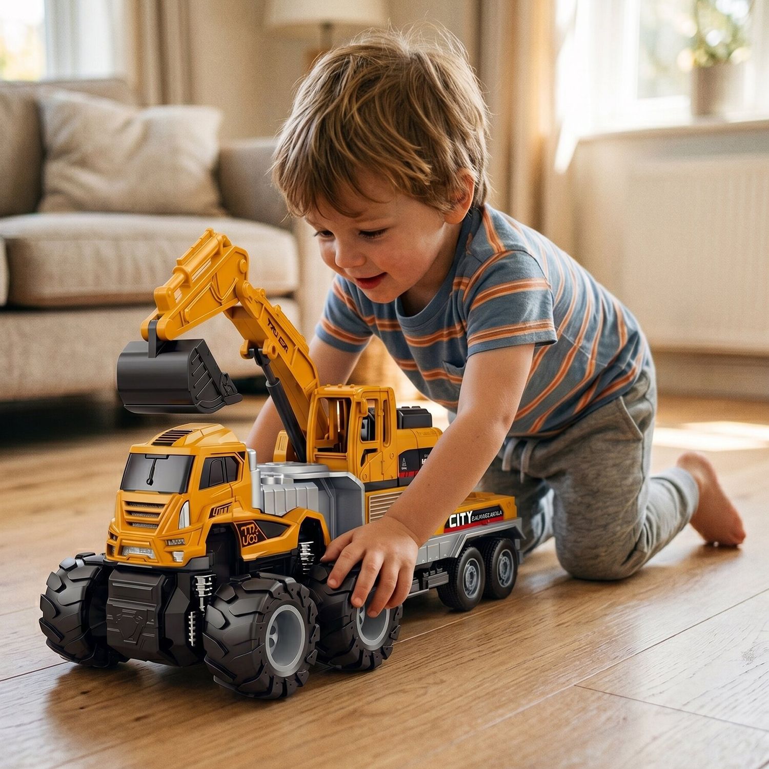 coelon JCB Toy Excavator Truck Bulldozer Plastic Toy Unbreakable Construction Vehicle-picture-9