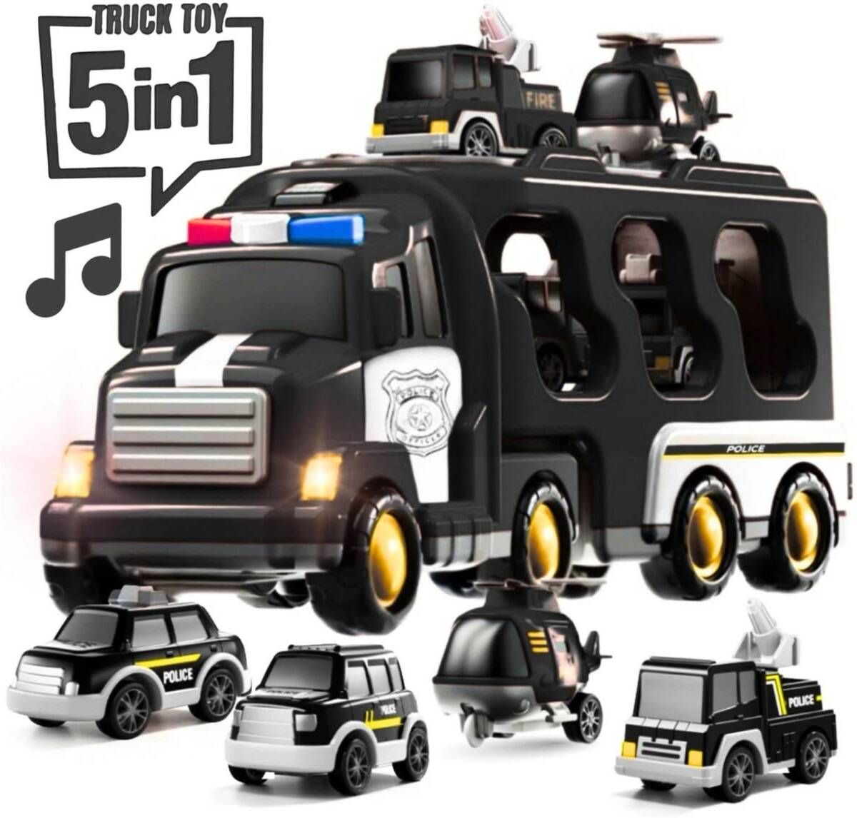 vincenzo toys 5-in-1 Friction Powered Police Vehicle Set | Music & Lights | Gift for Age 3+-picture-21