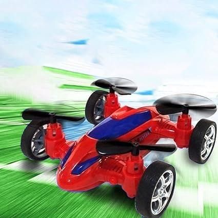 2in1 Go Drone Car Toy Push & Go Friction Powered Realistic Moving Fans 4 Rotors-image-34