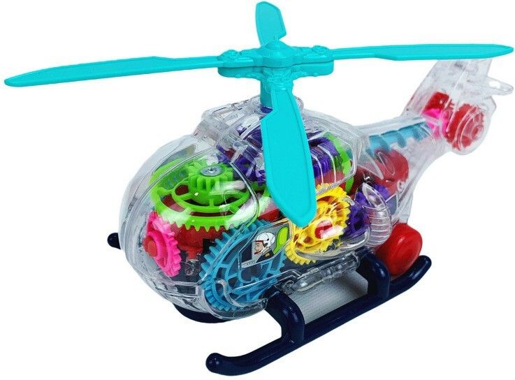 kokee toys Transparent Gear Helicopter Toy for Kids with Lights, Music and Bump & Go Mode-picture-31