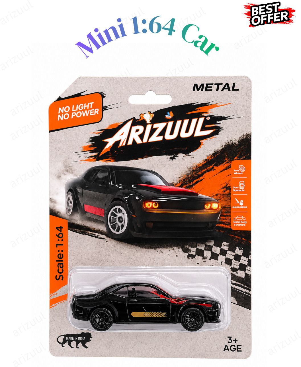 arizuul DC SRT Hellcat Metal Racing Car Toy for Boys Girls and Hobby Collectors-picture-12