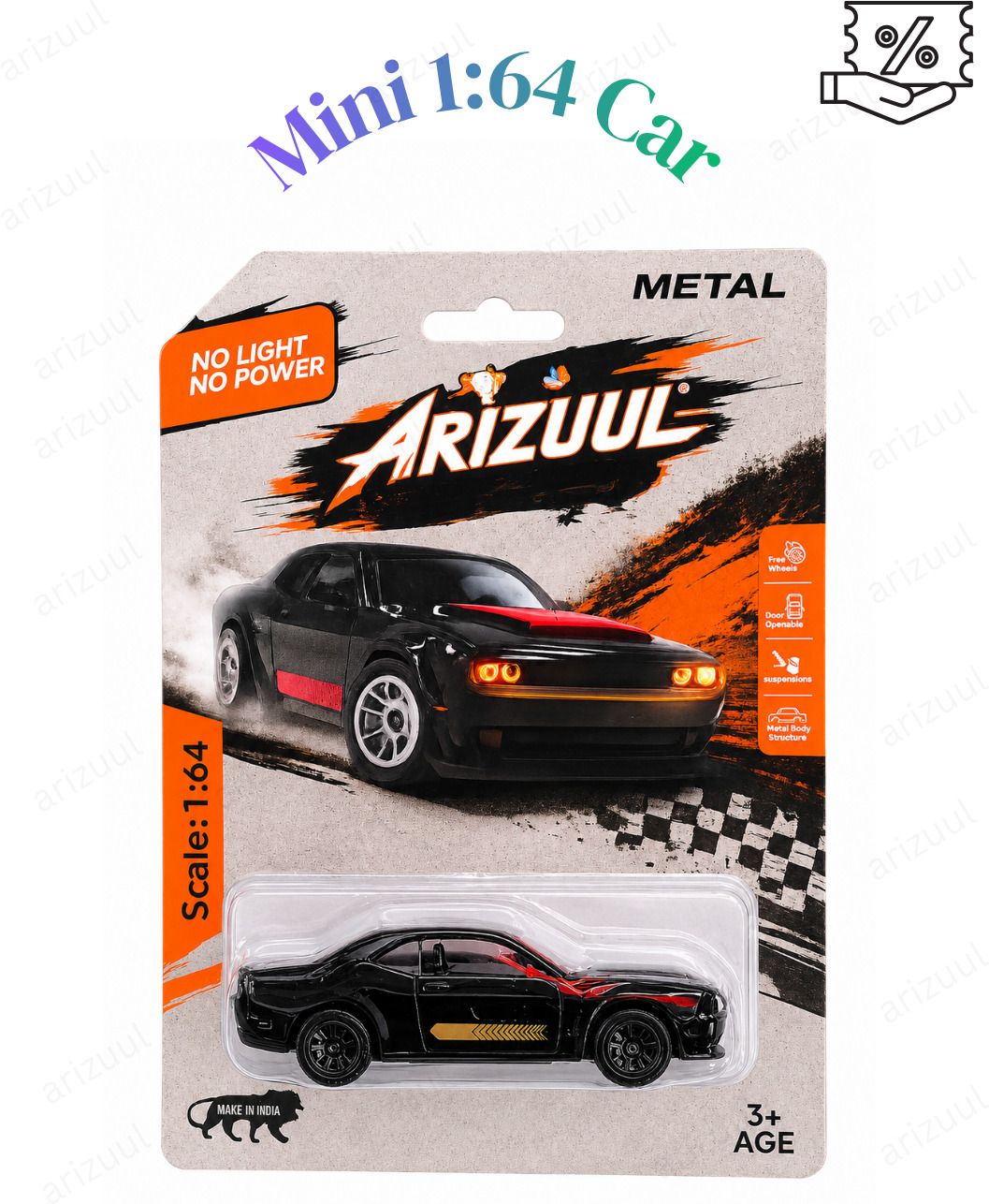 arizuul DC SRT Hellcat Collectible Diecast Sports Car Model with Free Wheels-picture-40