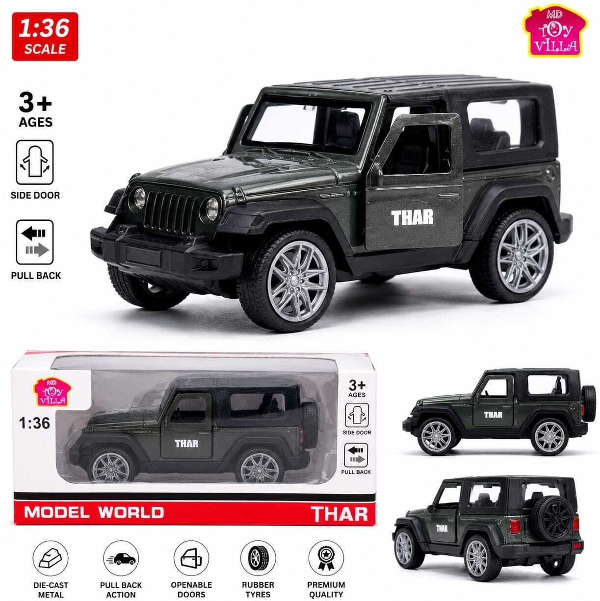 laloopaloo Thar Die-Cast Pull Back Toy Car-picture-24