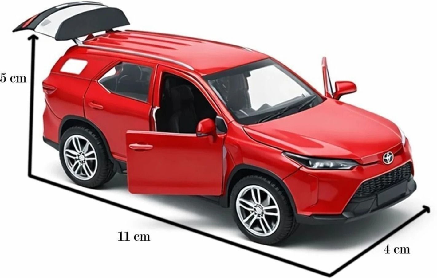 houseofcommon Toyota Fortuner Toy Car 1:36 Scale with Lights Music & Pull Back-picture-42