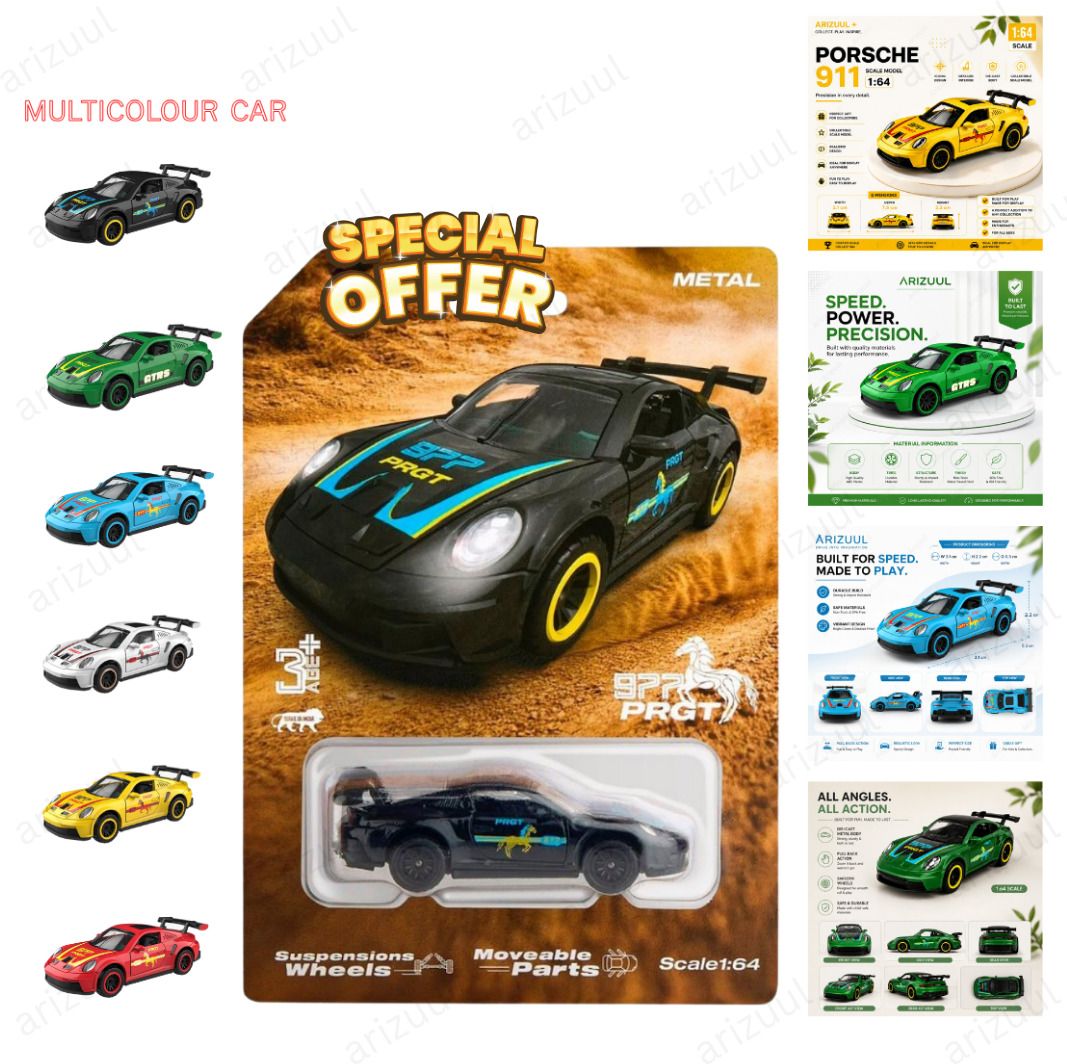 arizuul Porsche Compact Diecast Sports Car Replica-picture-16