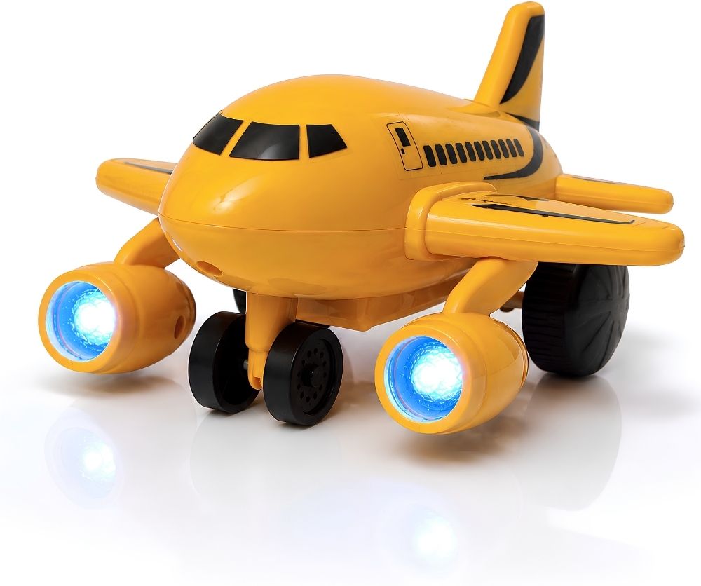 Friction Powered Airplane for Kids, Push & Go Aircraft Toy with Moving Wheels-image-4