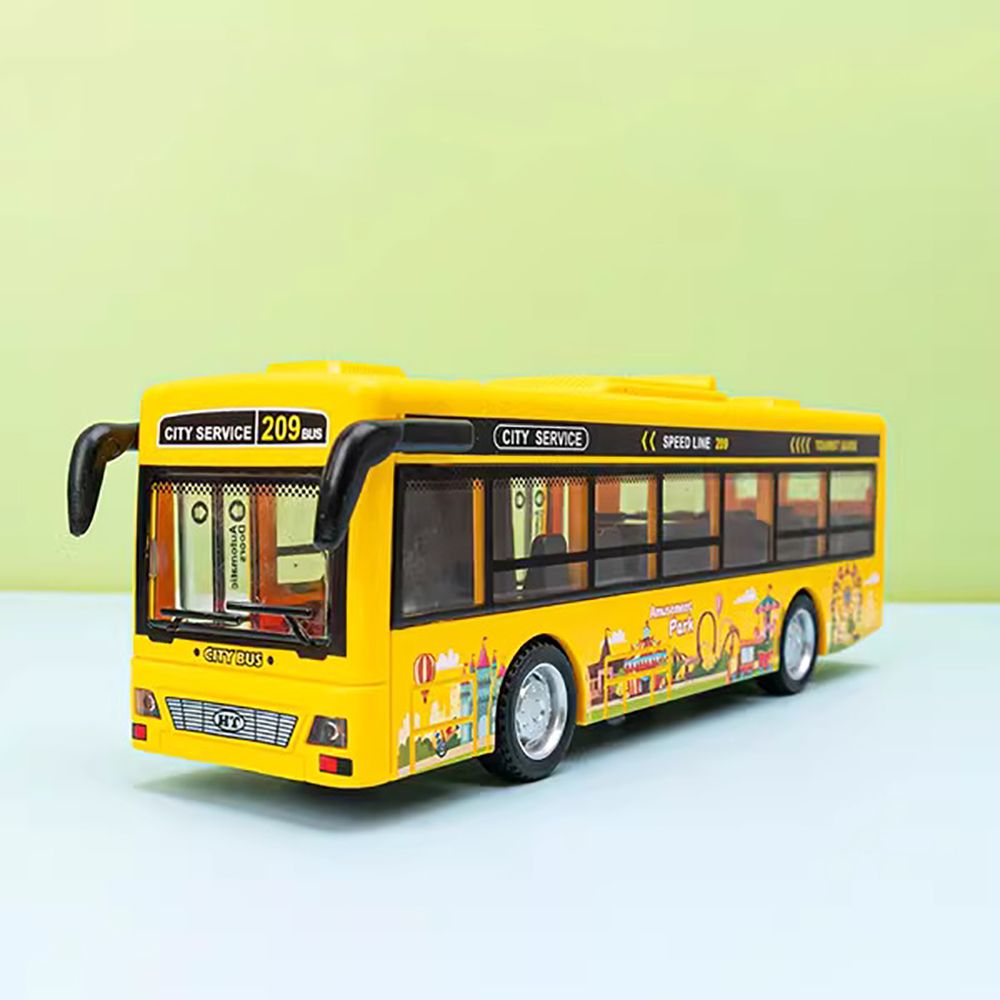 deuson ecom Long Bus Toy For Kids Plastic Bus Toy Light Music Openable Door Friction Power-picture-33