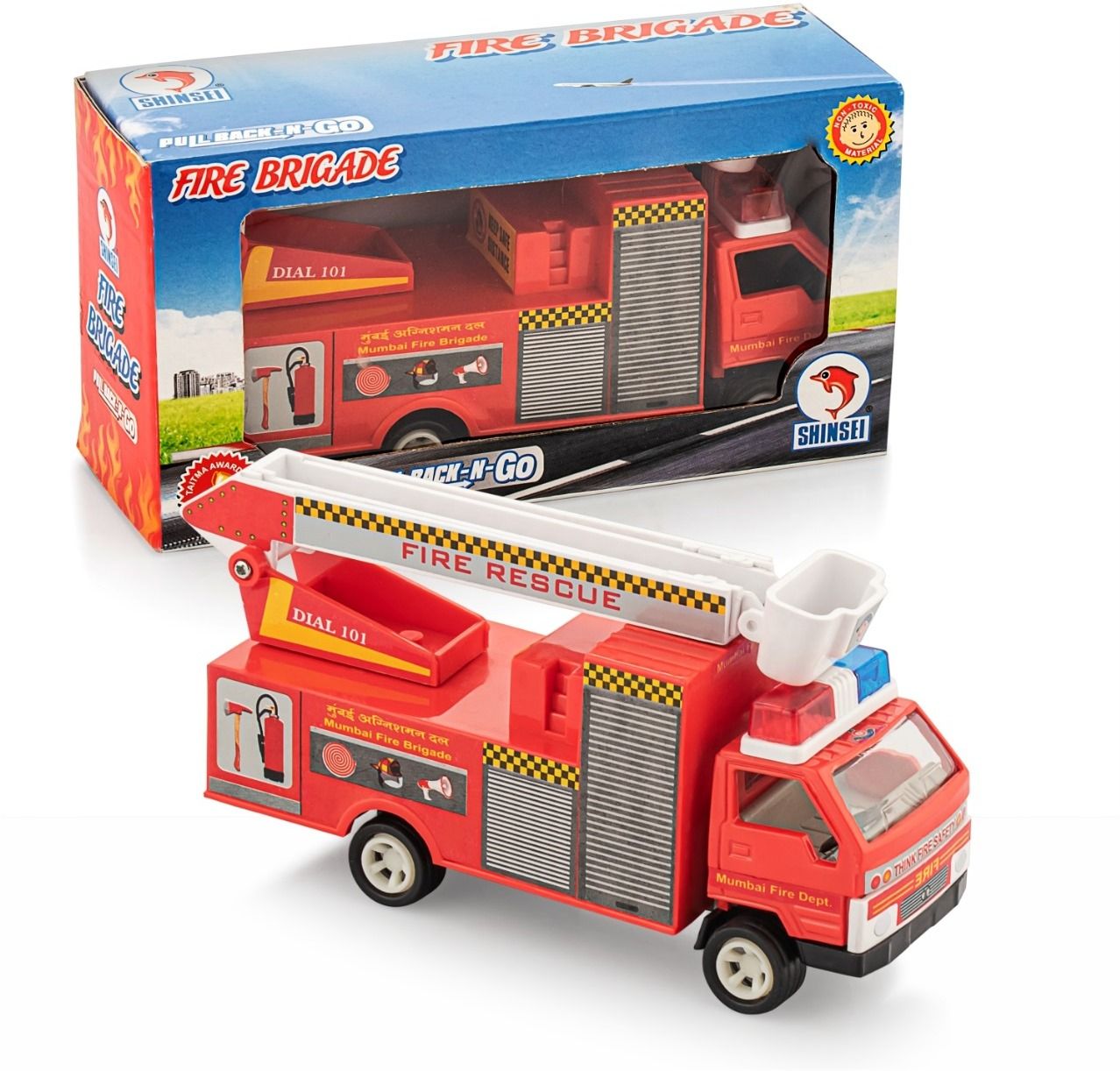 techzage Fire Rescue Truck Toy, Pull Back Vehicles Fire Friction Power Toy Trucks-picture-15