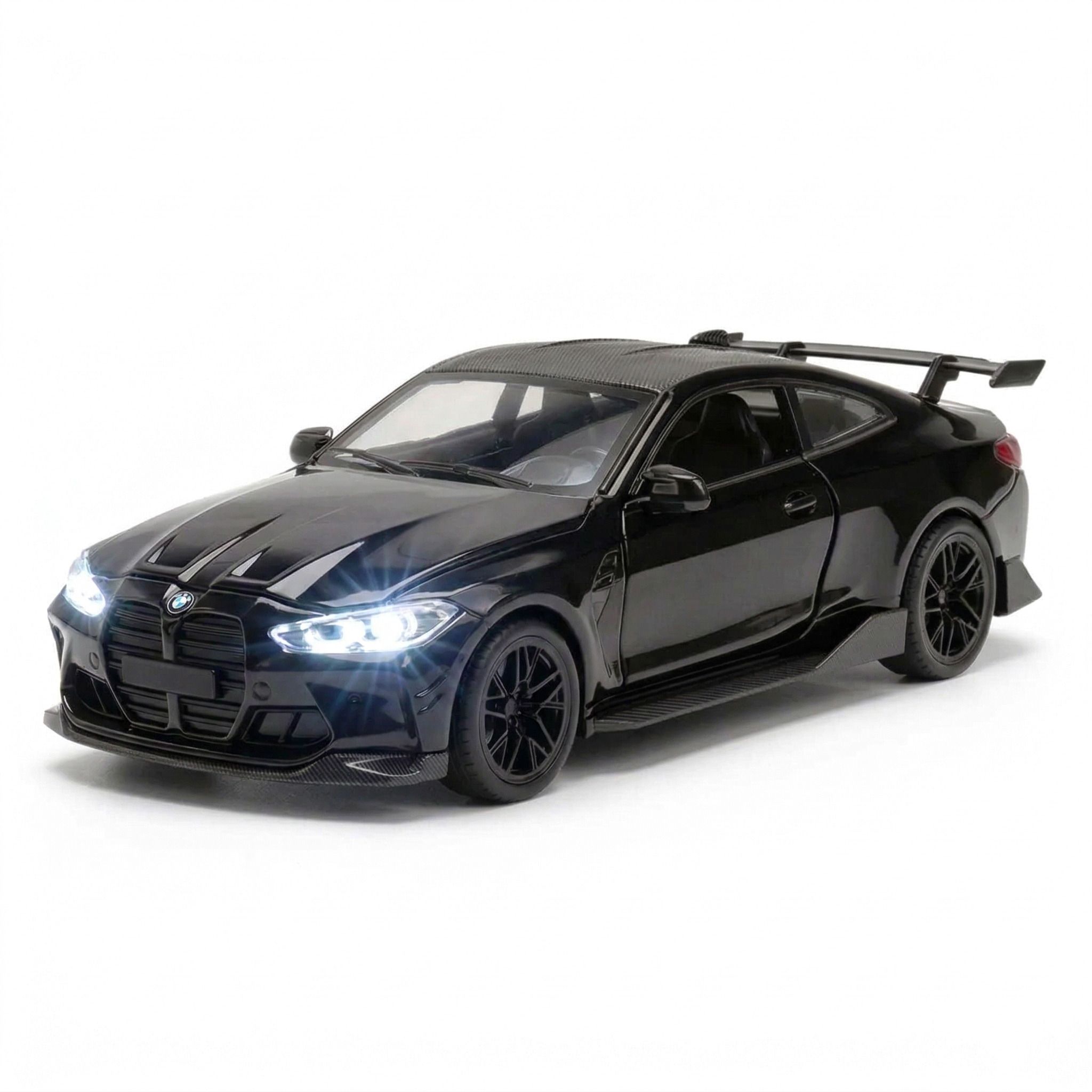 Rl:32 BMW M4 Realistic Metal Toy Car Diecast with Pullback, Lights-image-44