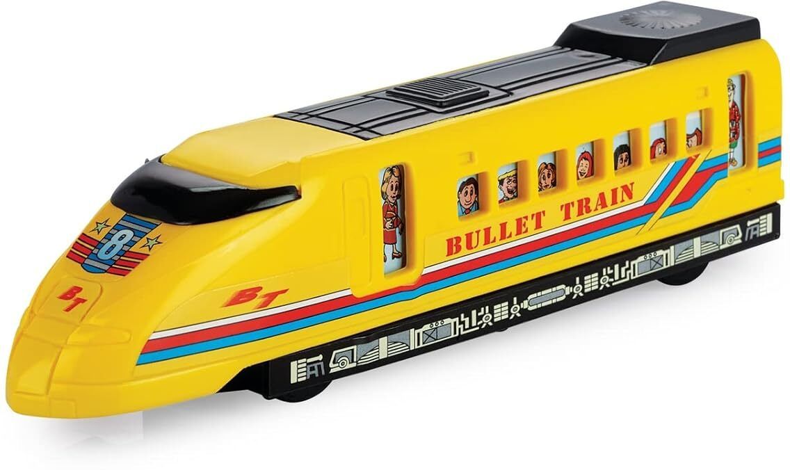 Pullback Bullet Train Toy Blue Safe & Durable for Kids 3+-image-12