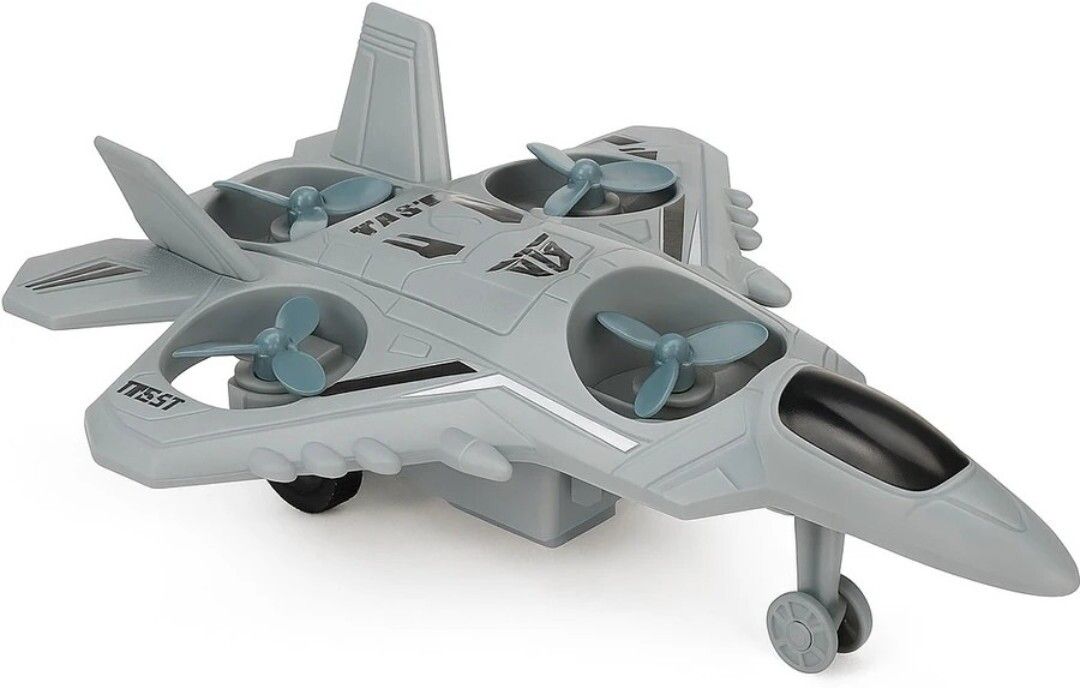 "Gray Friction Powered Airplane Toy"-image-6