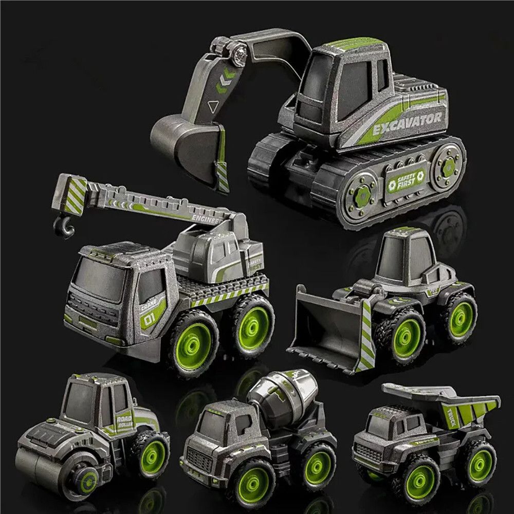 duvexa Unbreakable Excavator Construction Crane Toy Set Roller Mixer Truck-picture-1