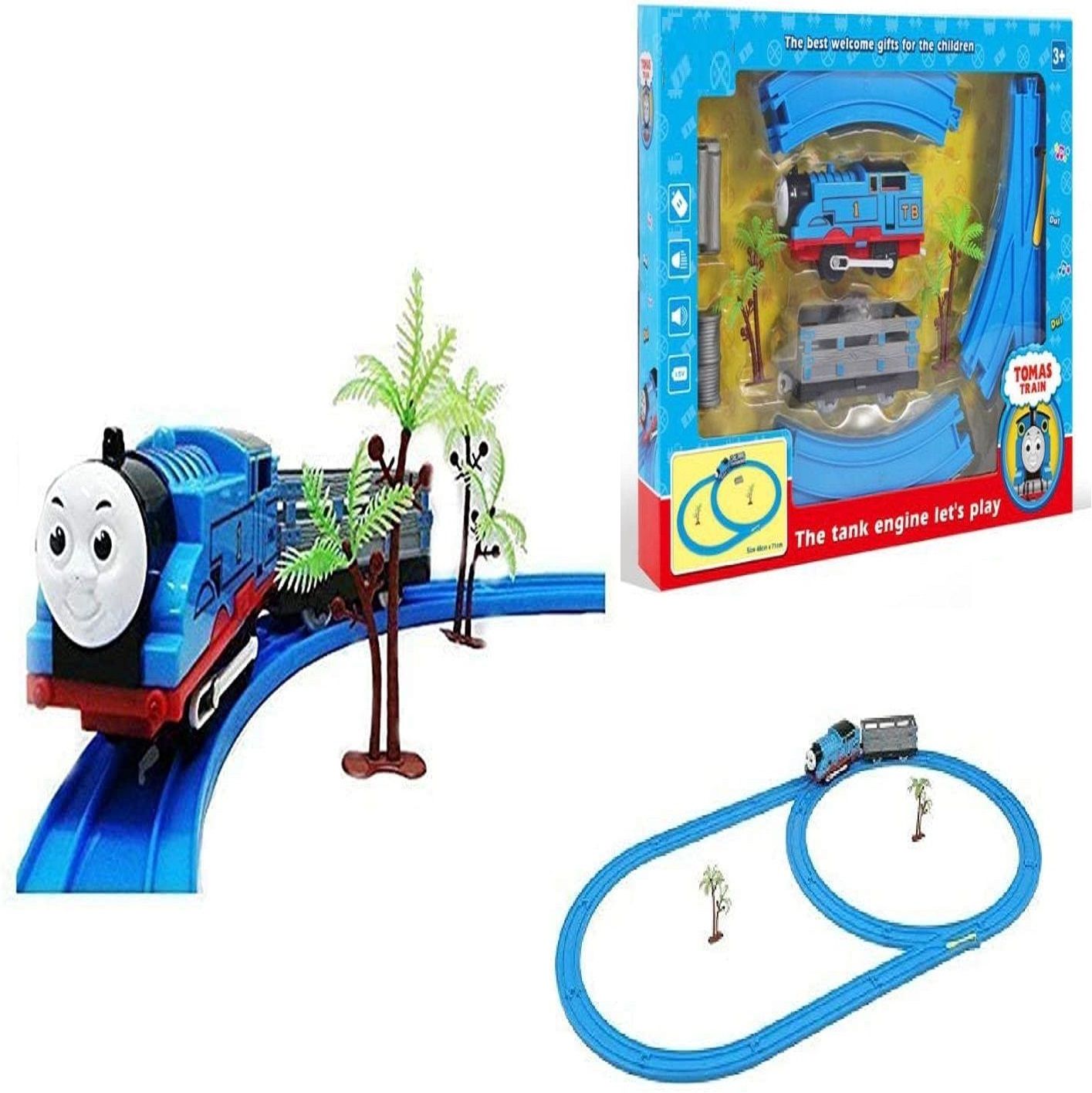 Mini Tomass Train Battery Operated Train Toys Track Set for Kids (Blue Color)-image-43