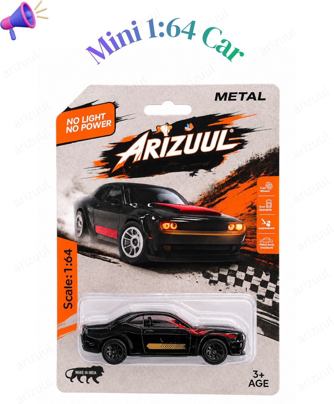 arizuul DC SRT Hellcat Mini Muscle Car Diecast Toy with Realistic Exterior Finish-picture-27