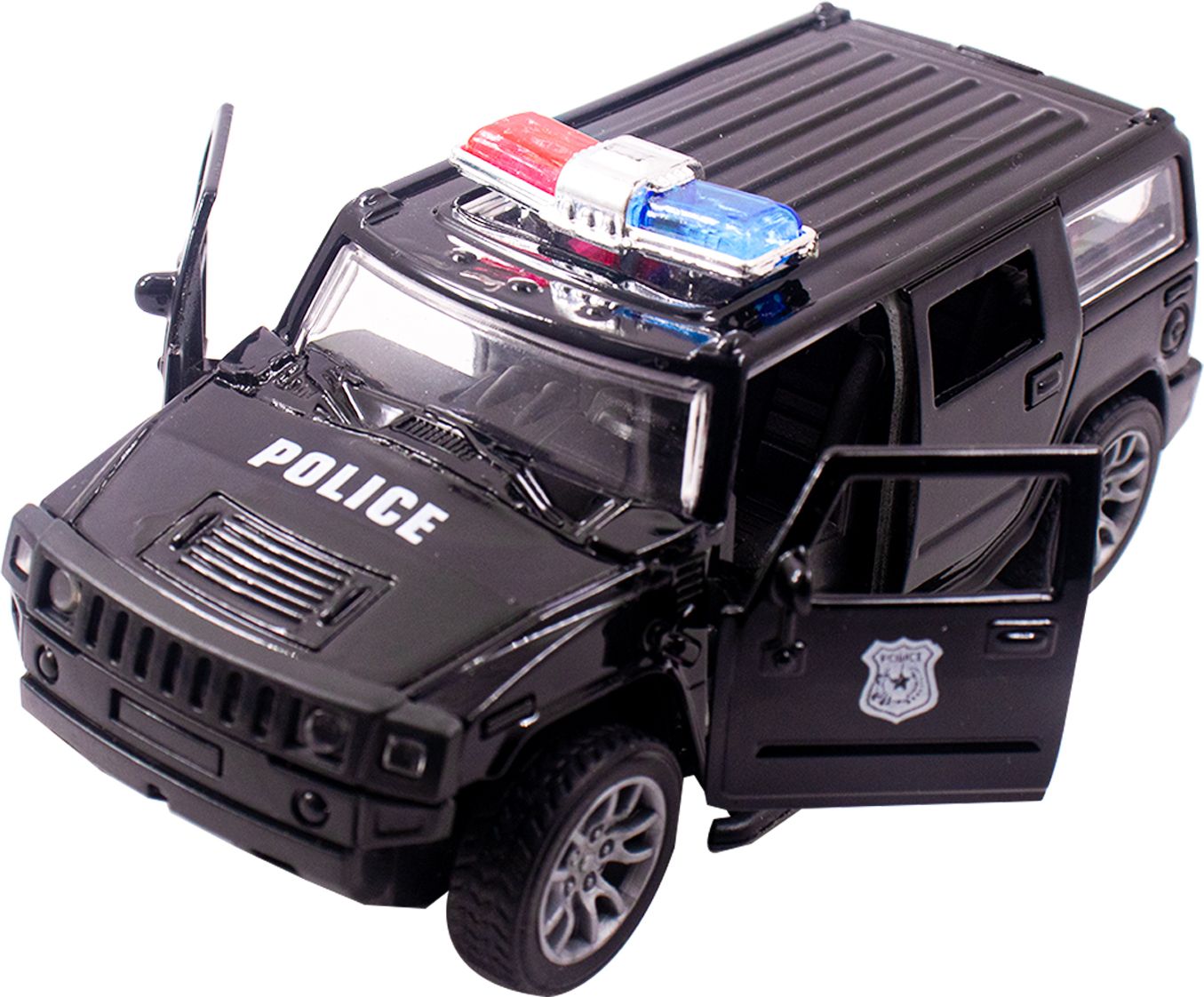 Hummer Police Jeep 1:32 Scale Metal Toy Car, Pull Back Action & Opening Doors-image-34