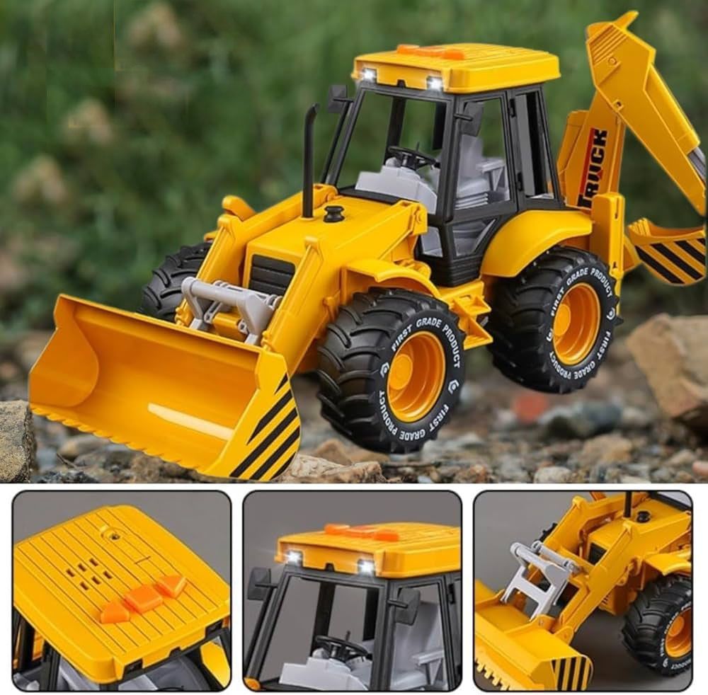 Friction Powered JCB Toy with Movable Parts Bulldozer Construction Vehicle Toy-image-23