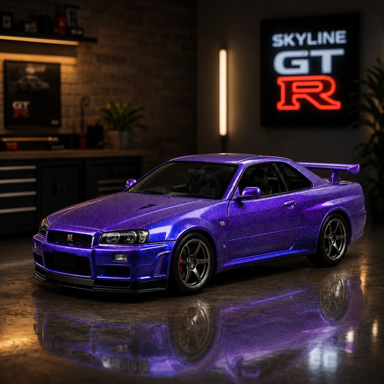 munidhara Nissan GT-R Toy Car 1:32 Metal Diecast Pull Back Light & Sound Kids Gift-picture-37