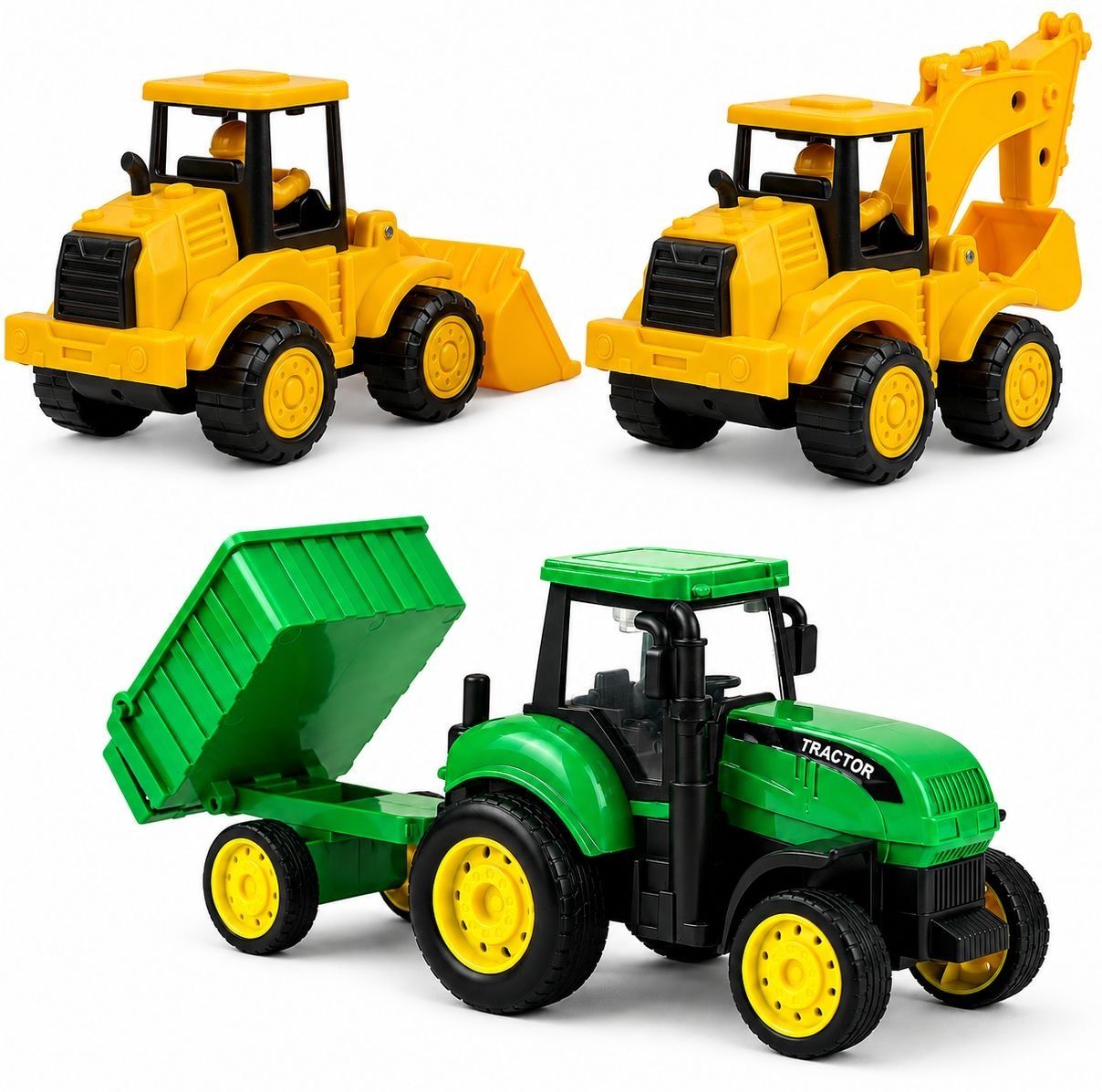 panda nest Construction Toy Combo Set Pack of 3 Toy Excavator, JCB & Tractor Toys for Kids-picture-15