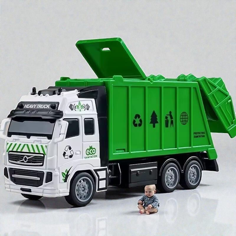 maa momai toys Green Sanitation Garbage Carrier Truck Kids Toy-picture-21