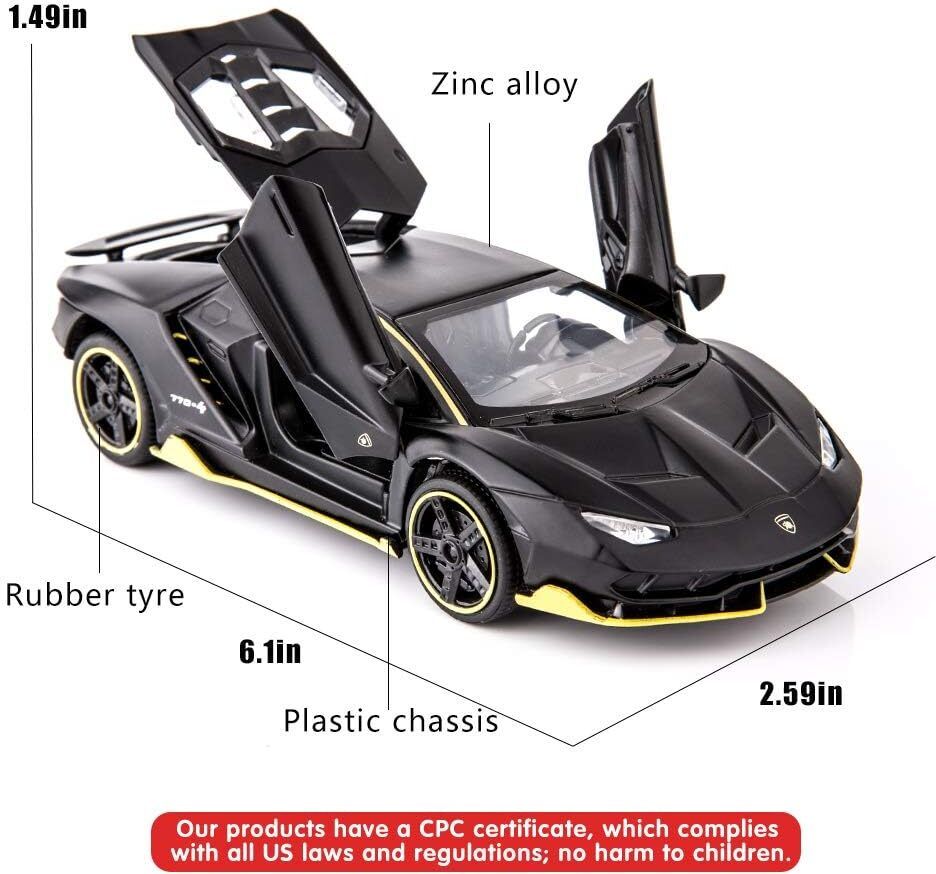 Back Die-cast Car Scale Model with Sound Light Mini Auto Toy for Kids-image-44