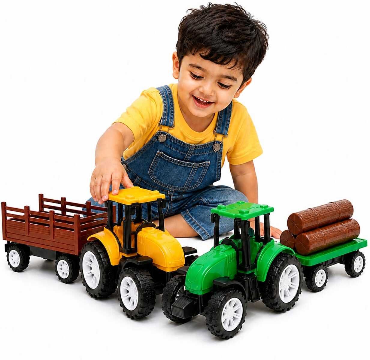 liztora 2 Set Detachable Hook Type Pull Back Farm Tractor Toy Set For kids-picture-19
